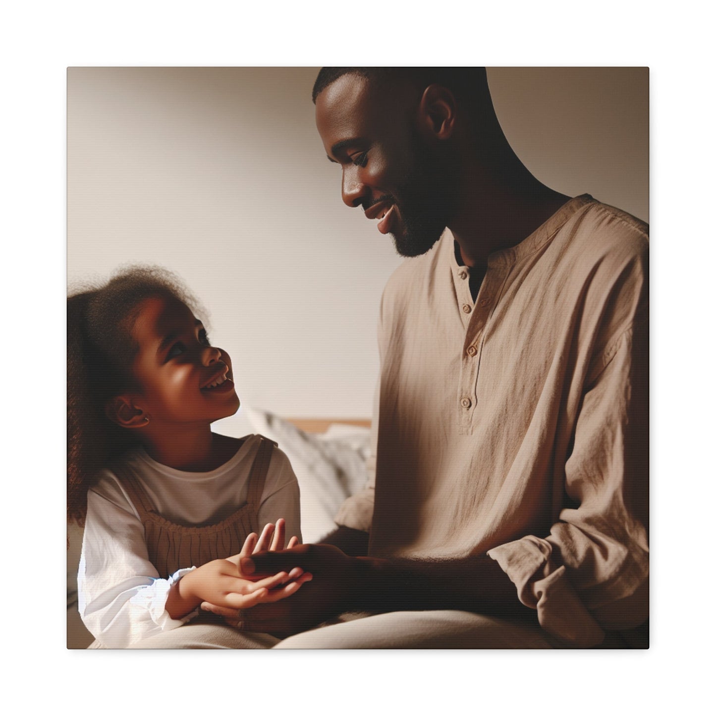 "Captivating Love: A Serene Father-Daughter Moment" - Canvas - Authentic4Us