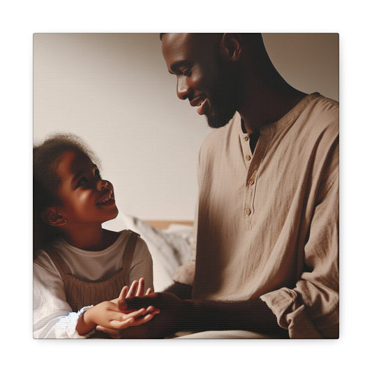 "Captivating Love: A Serene Father-Daughter Moment" - Canvas - Authentic4Us