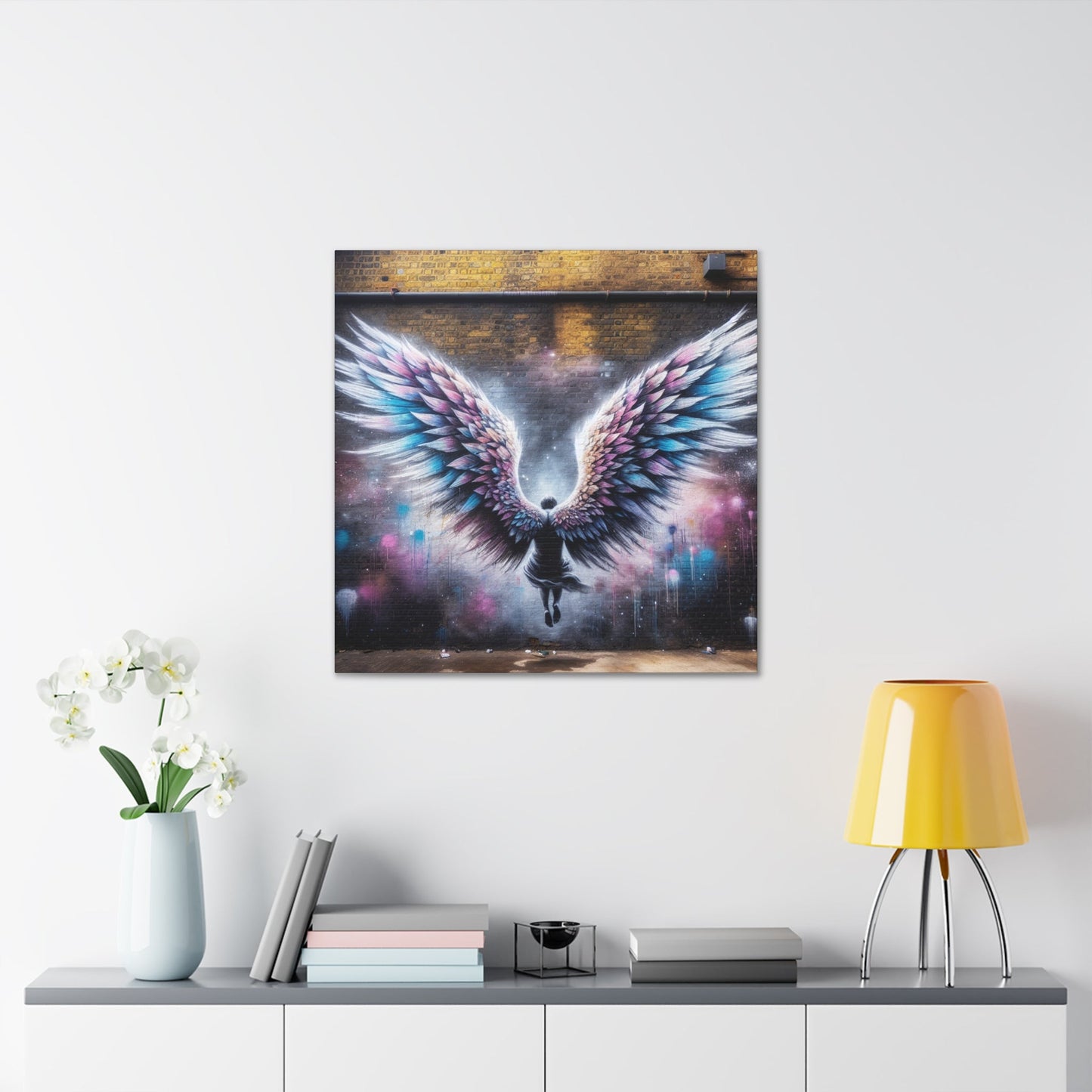 "Celestial Wings: Urban Transformation" - Canvas - Authentic4Us