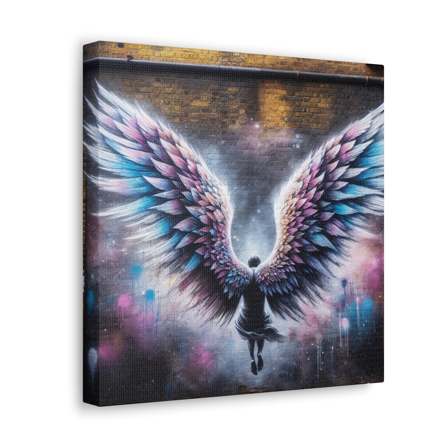 "Celestial Wings: Urban Transformation" - Canvas - Authentic4Us