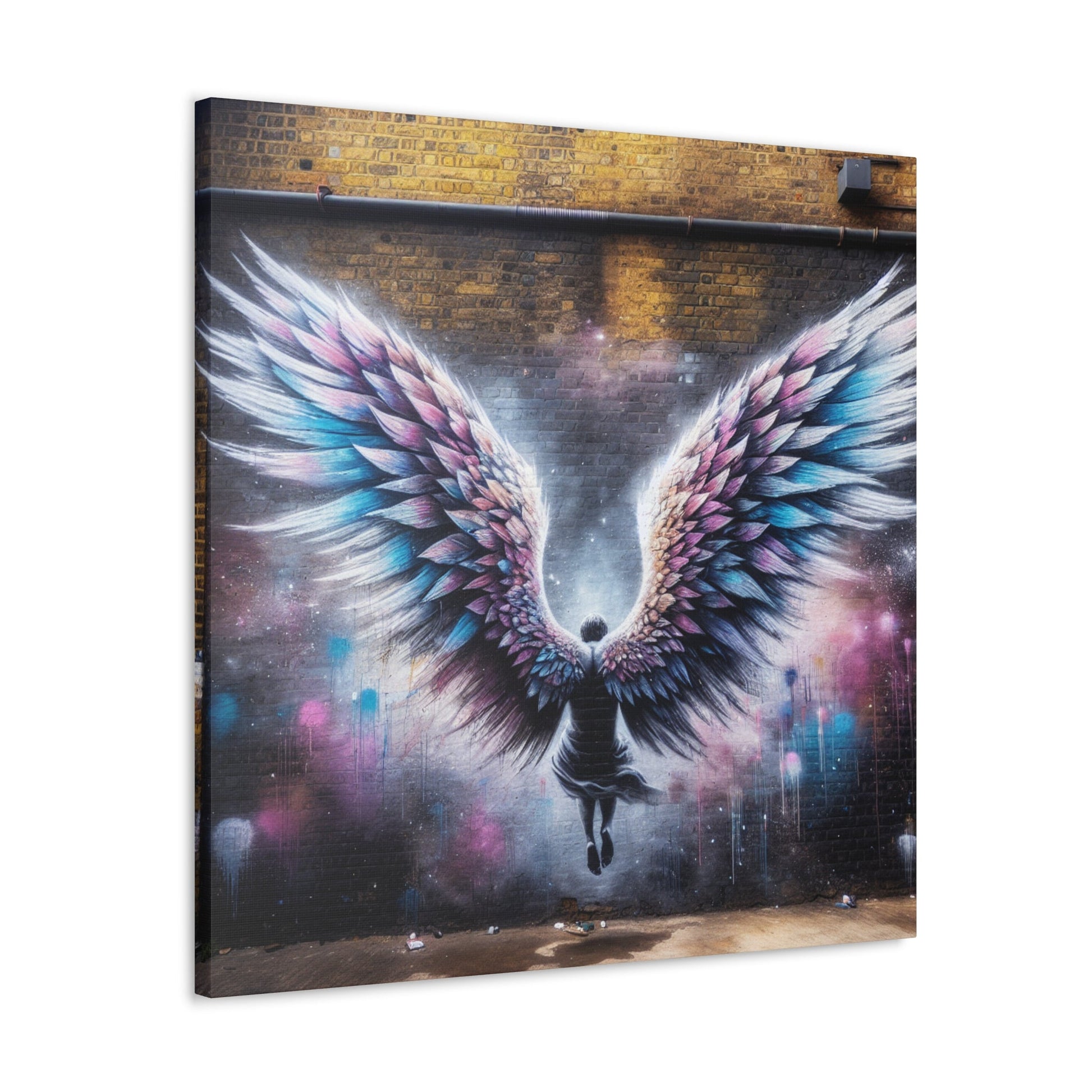 "Celestial Wings: Urban Transformation" - Canvas - Authentic4Us