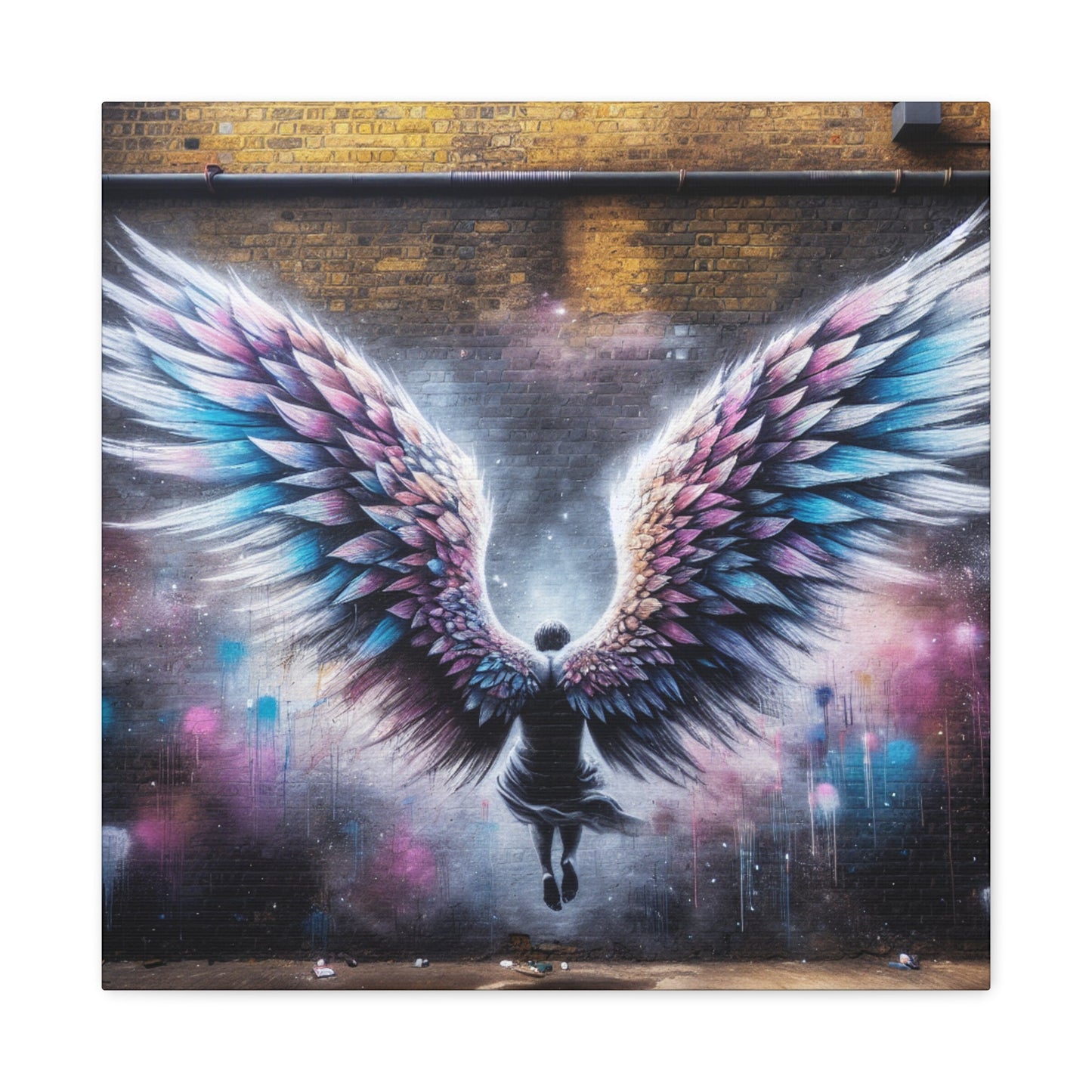 "Celestial Wings: Urban Transformation" - Canvas - Authentic4Us