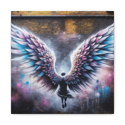 "Celestial Wings: Urban Transformation" - Canvas - Authentic4Us