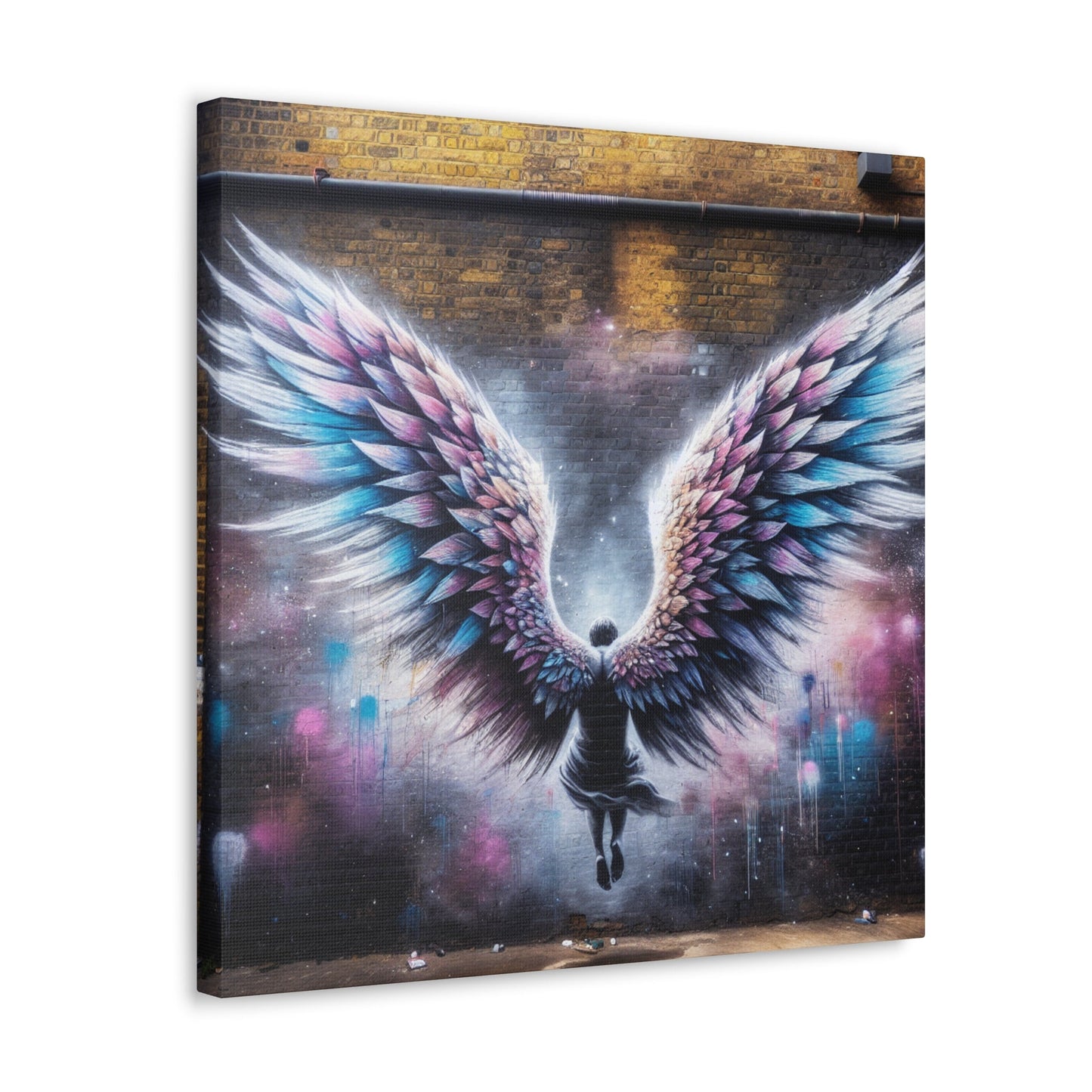 "Celestial Wings: Urban Transformation" - Canvas - Authentic4Us