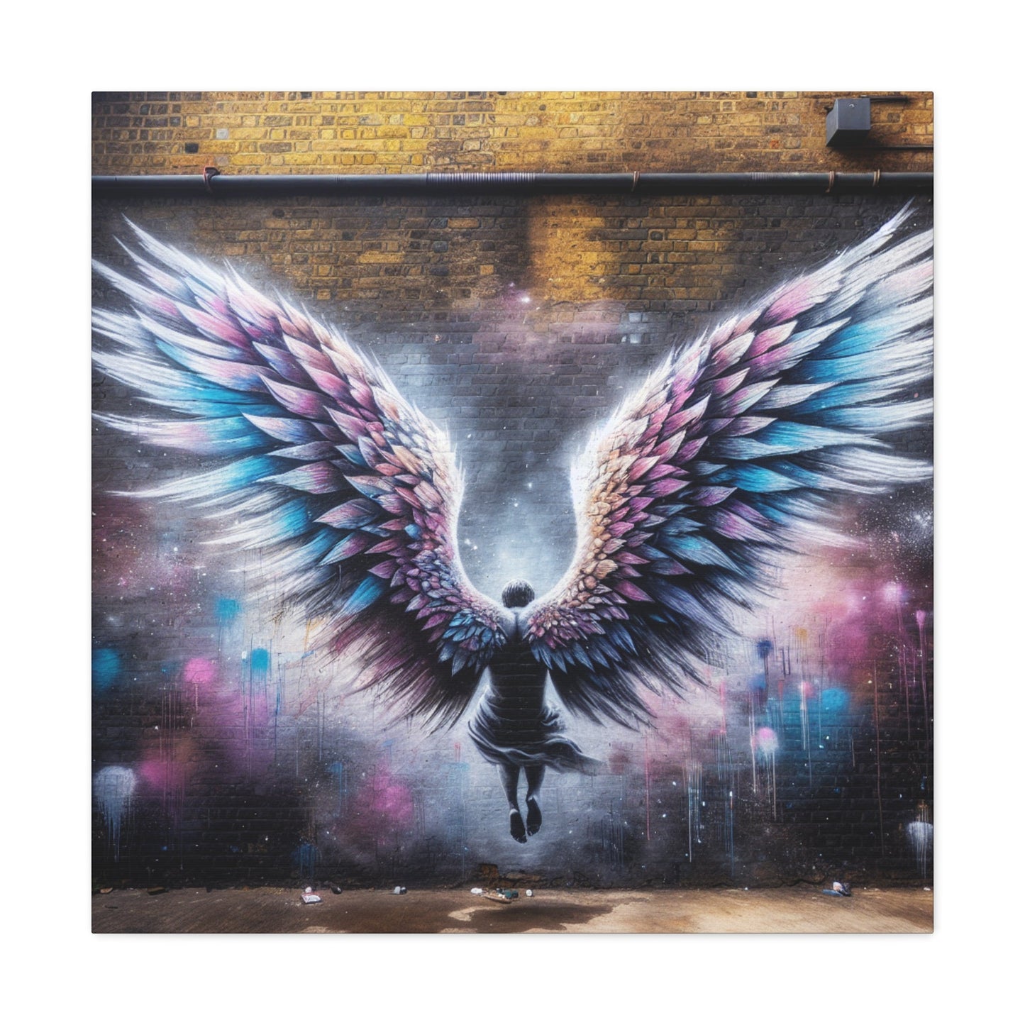 "Celestial Wings: Urban Transformation" - Canvas - Authentic4Us