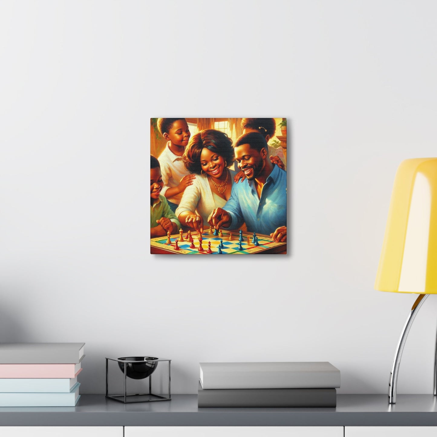 "Cheerful Chess Family Fun" - Canvas - Authentic4Us