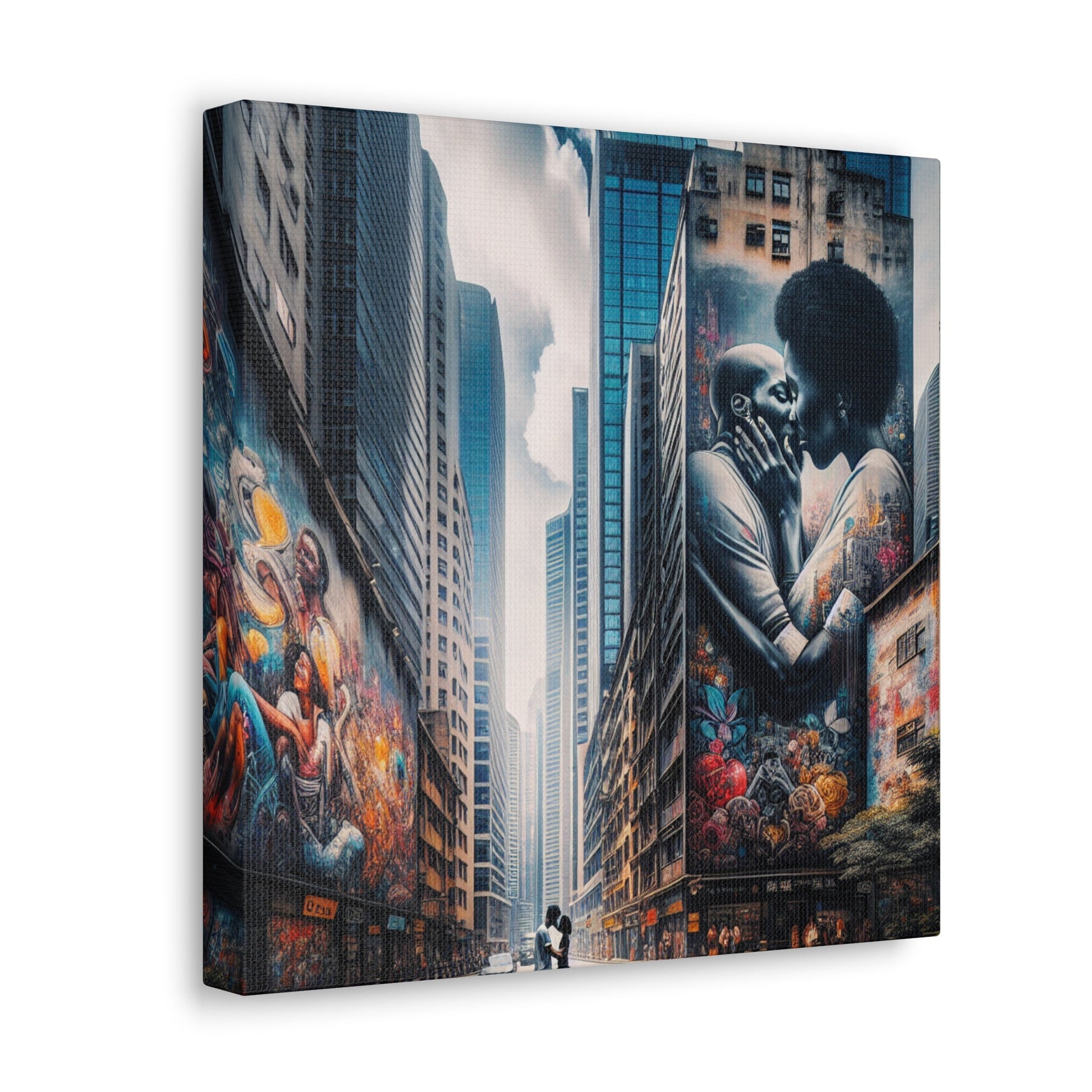 "City Love: Embrace in Murals" - Canvas - Authentic4Us