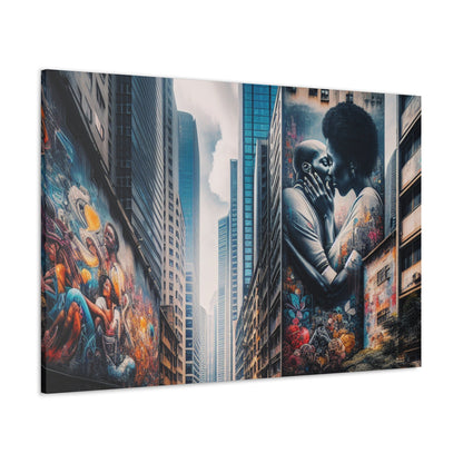 "City Love: Embrace in Murals" - Canvas - Authentic4Us