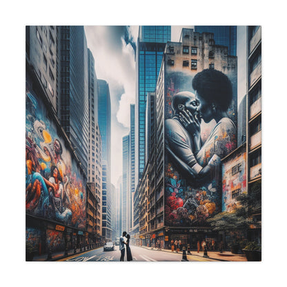 "City Love: Embrace in Murals" - Canvas - Authentic4Us