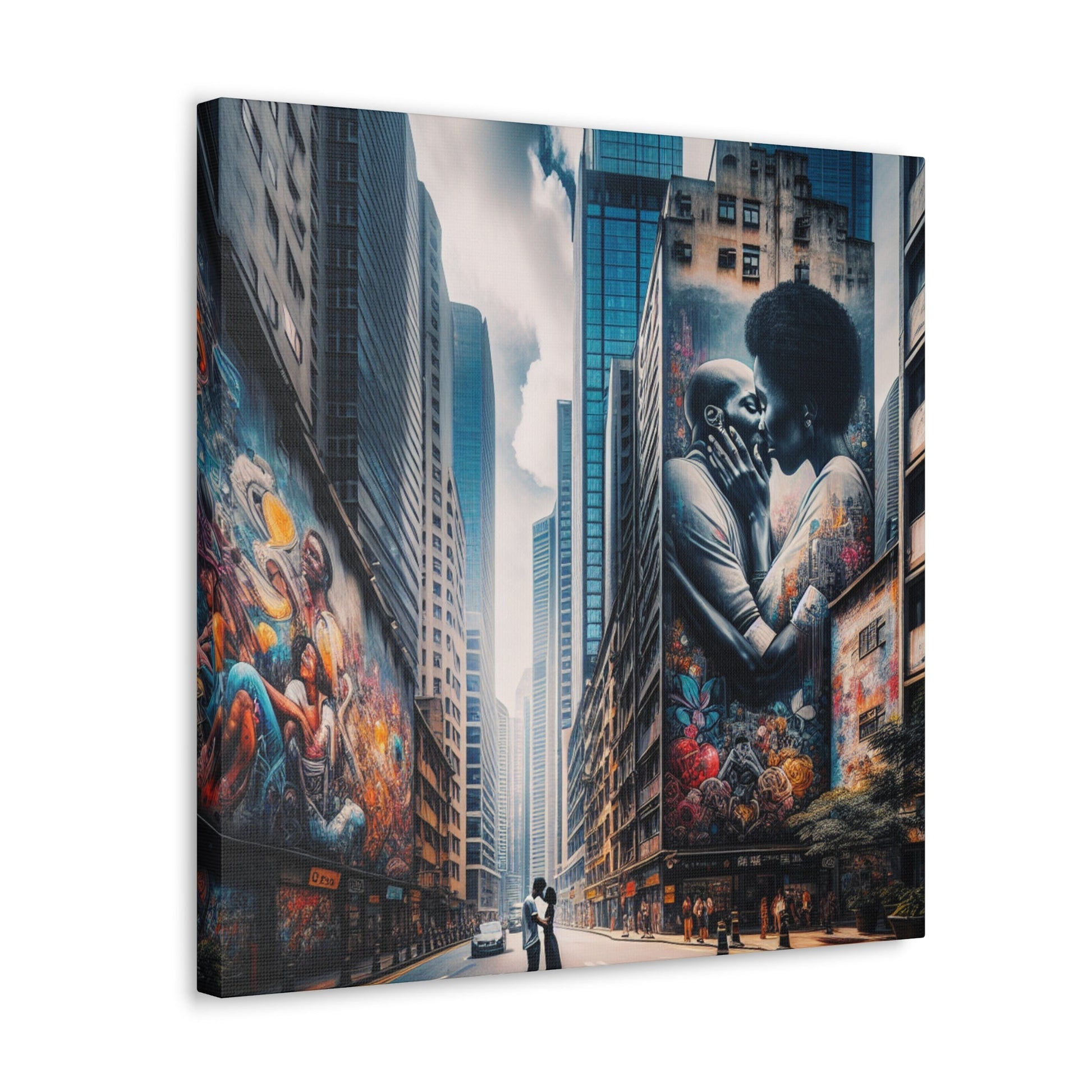 "City Love: Embrace in Murals" - Canvas - Authentic4Us