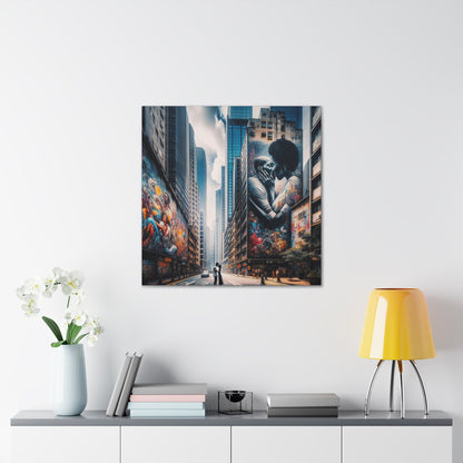 "City Love: Embrace in Murals" - Canvas - Authentic4Us