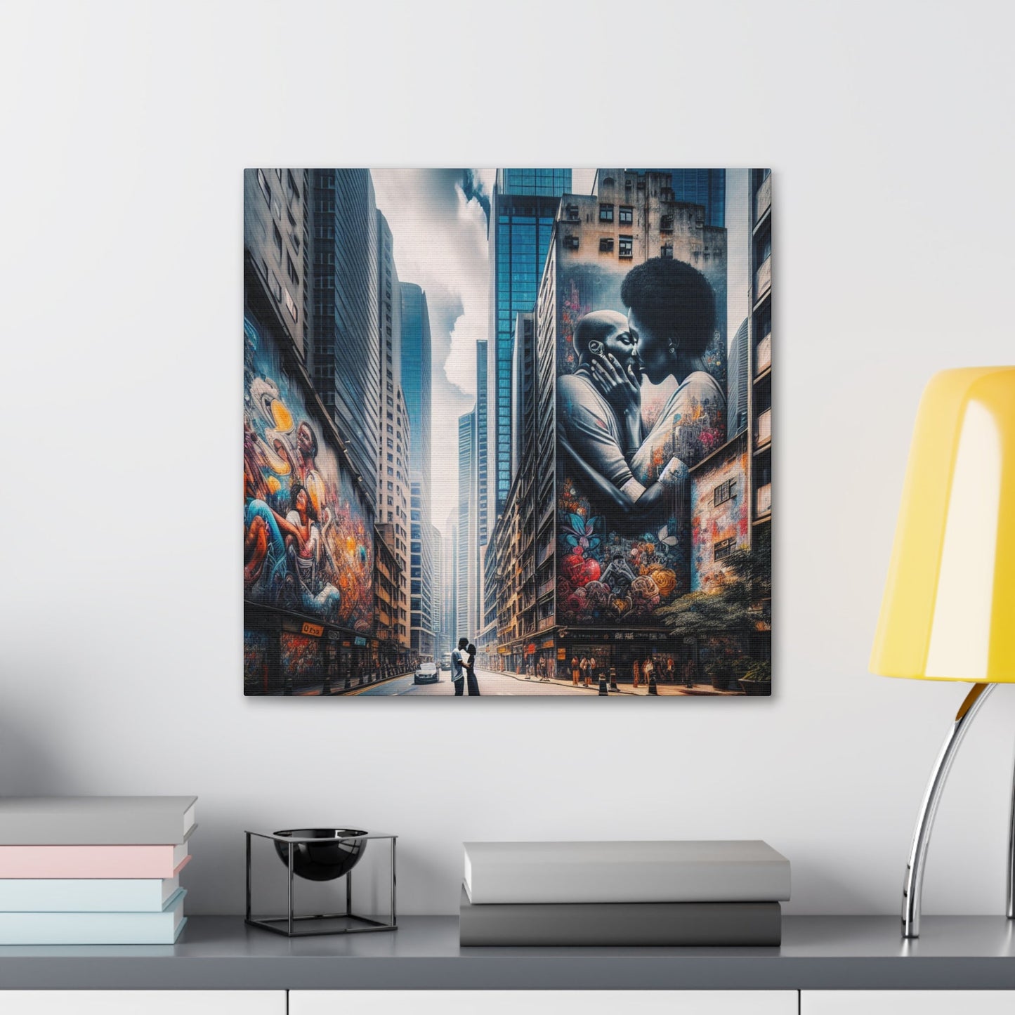 "City Love: Embrace in Murals" - Canvas - Authentic4Us