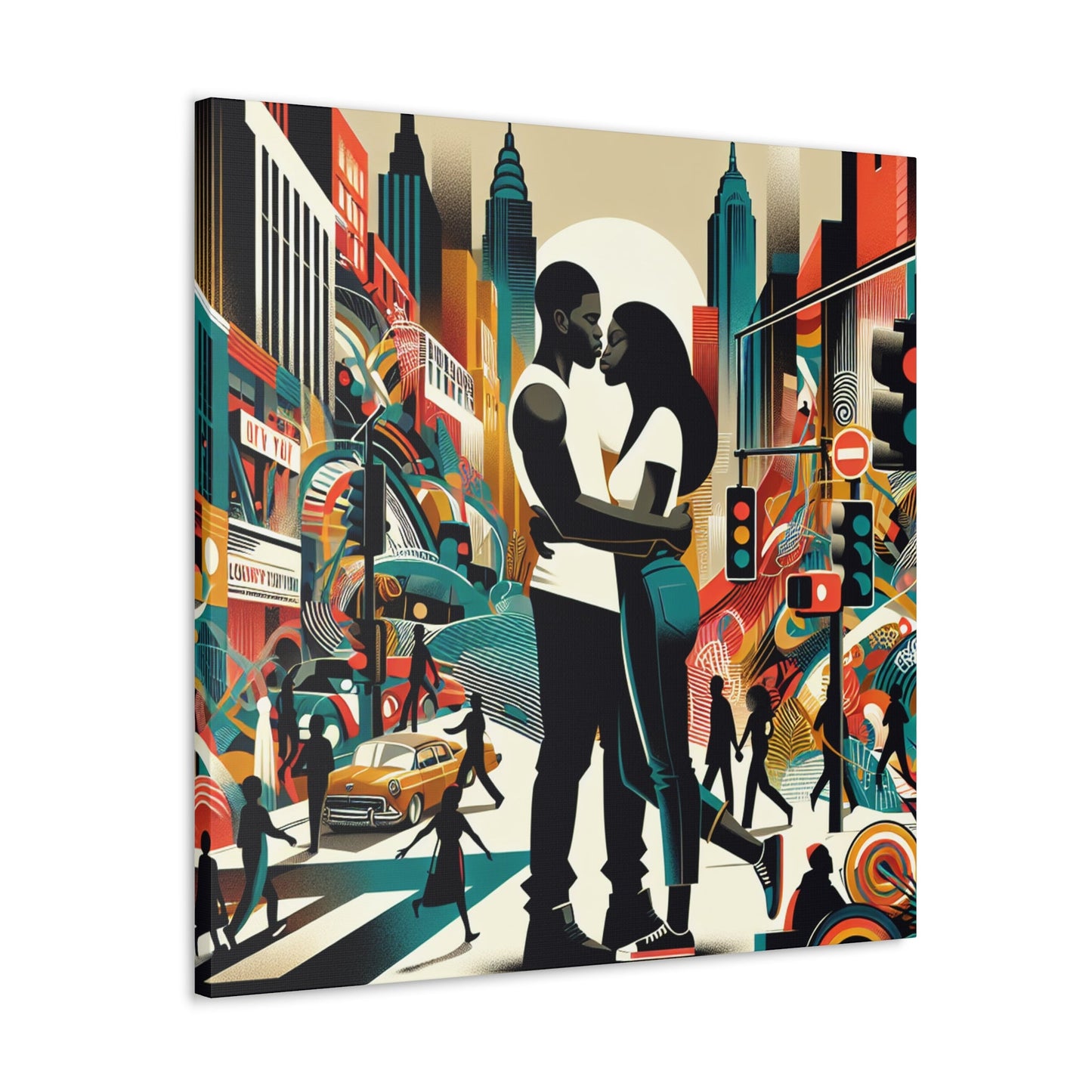 "City Love Embrace: Retro Urban" - Canvas - Authentic4Us