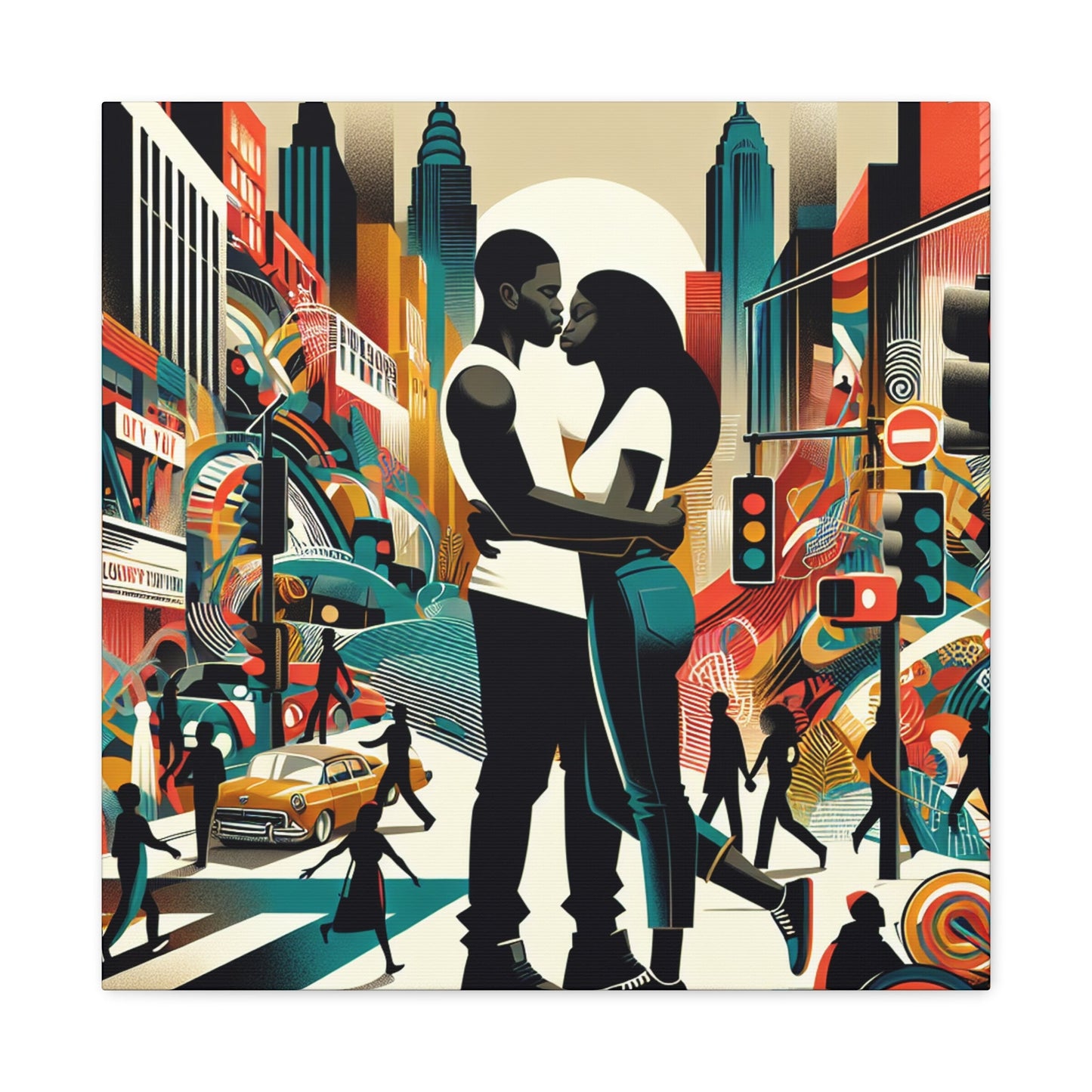 "City Love Embrace: Retro Urban" - Canvas - Authentic4Us