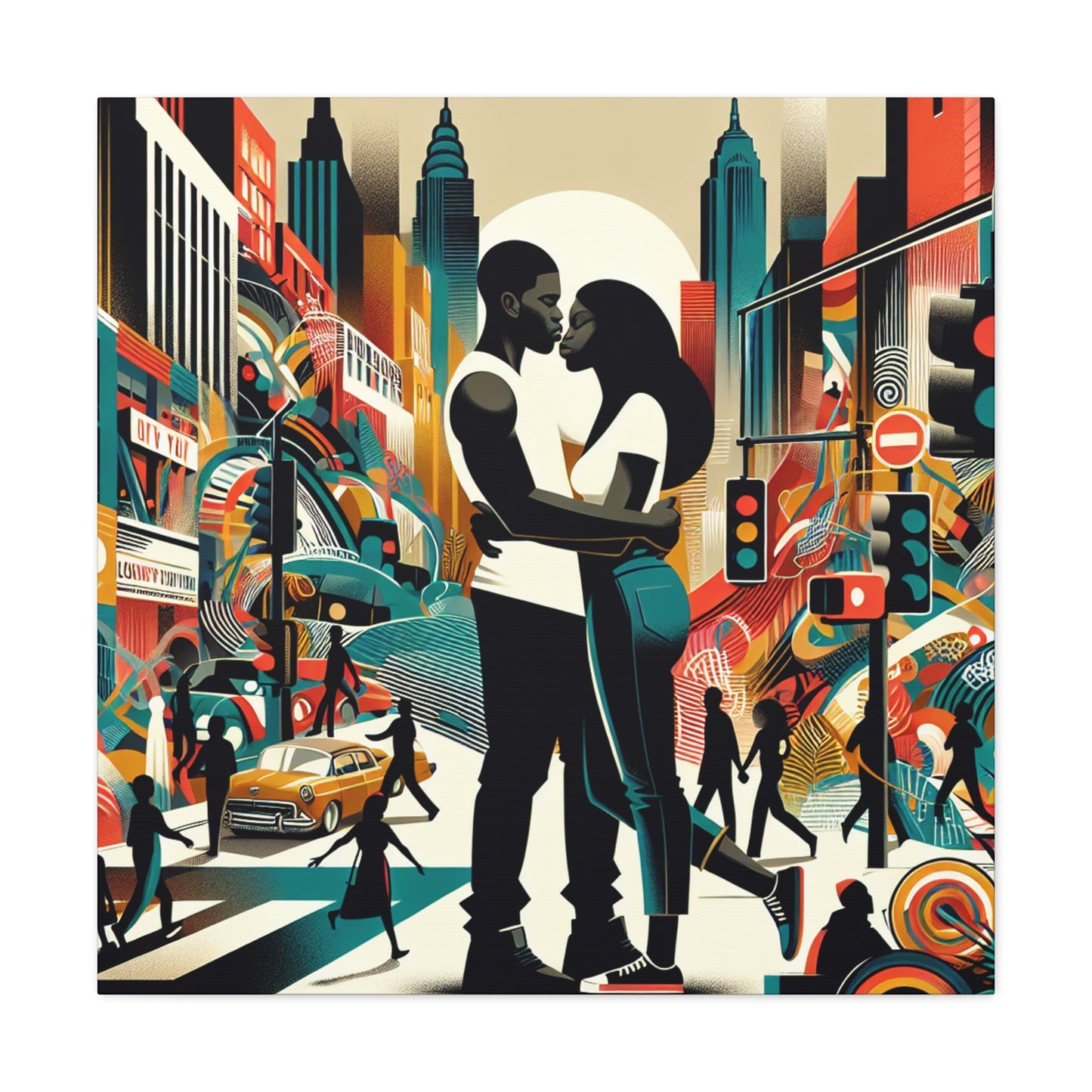 "City Love Embrace: Retro Urban" - Canvas - Authentic4Us