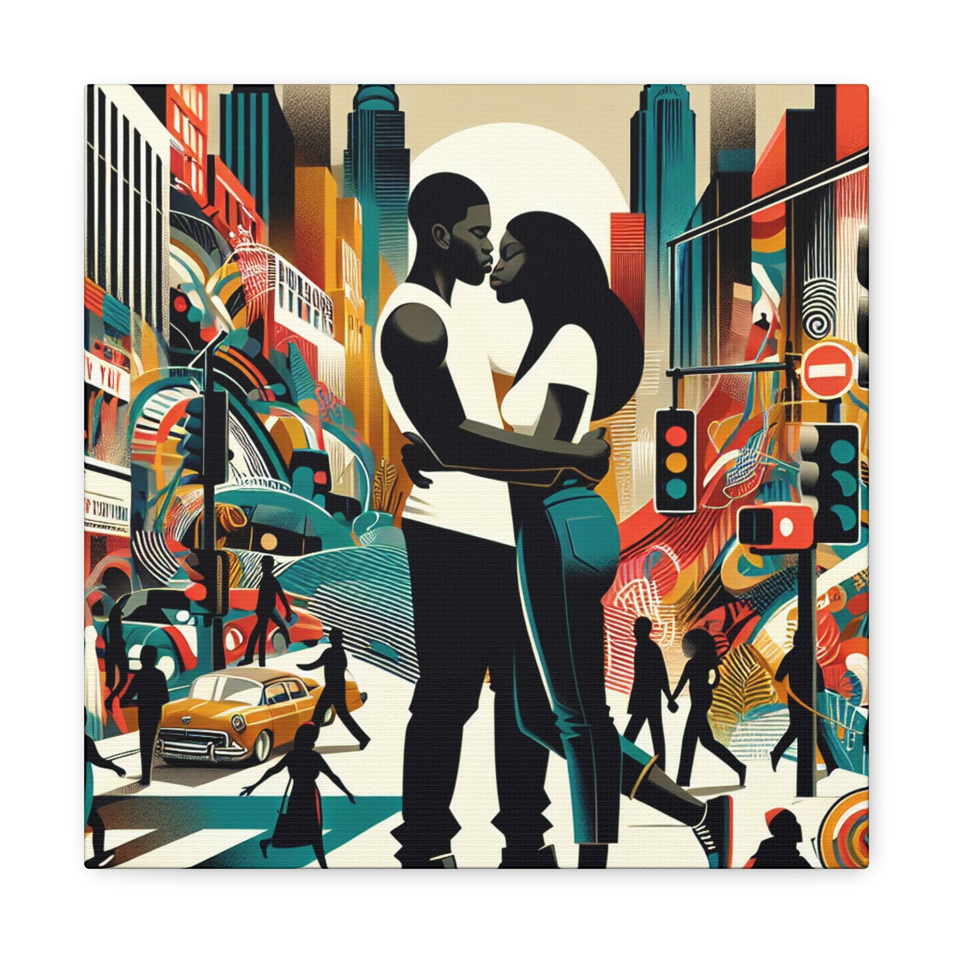 "City Love Embrace: Retro Urban" - Canvas - Authentic4Us