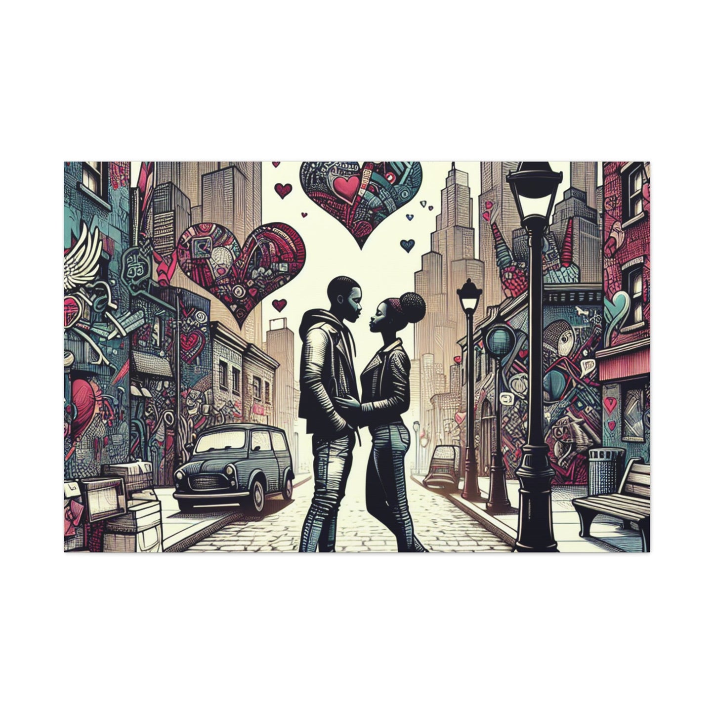 "City Love: Embracing Urban Romance" - Canvas - Authentic4Us