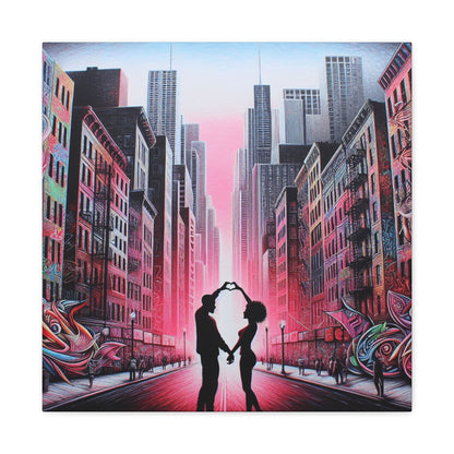 "City Love: Vibrant Urban Romance" - Canvas - Authentic4Us