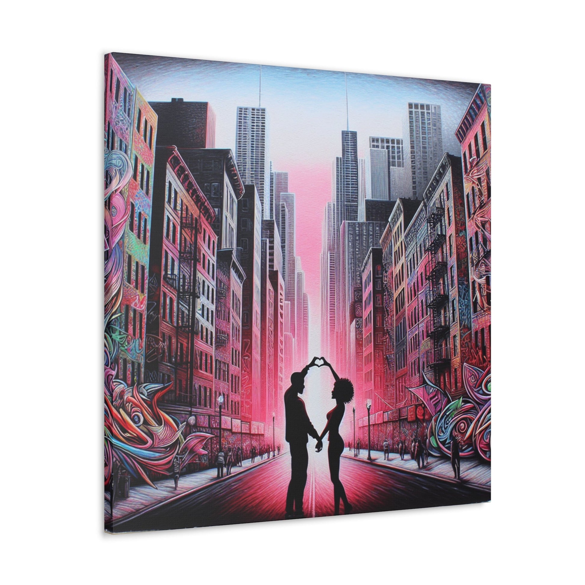 "City Love: Vibrant Urban Romance" - Canvas - Authentic4Us