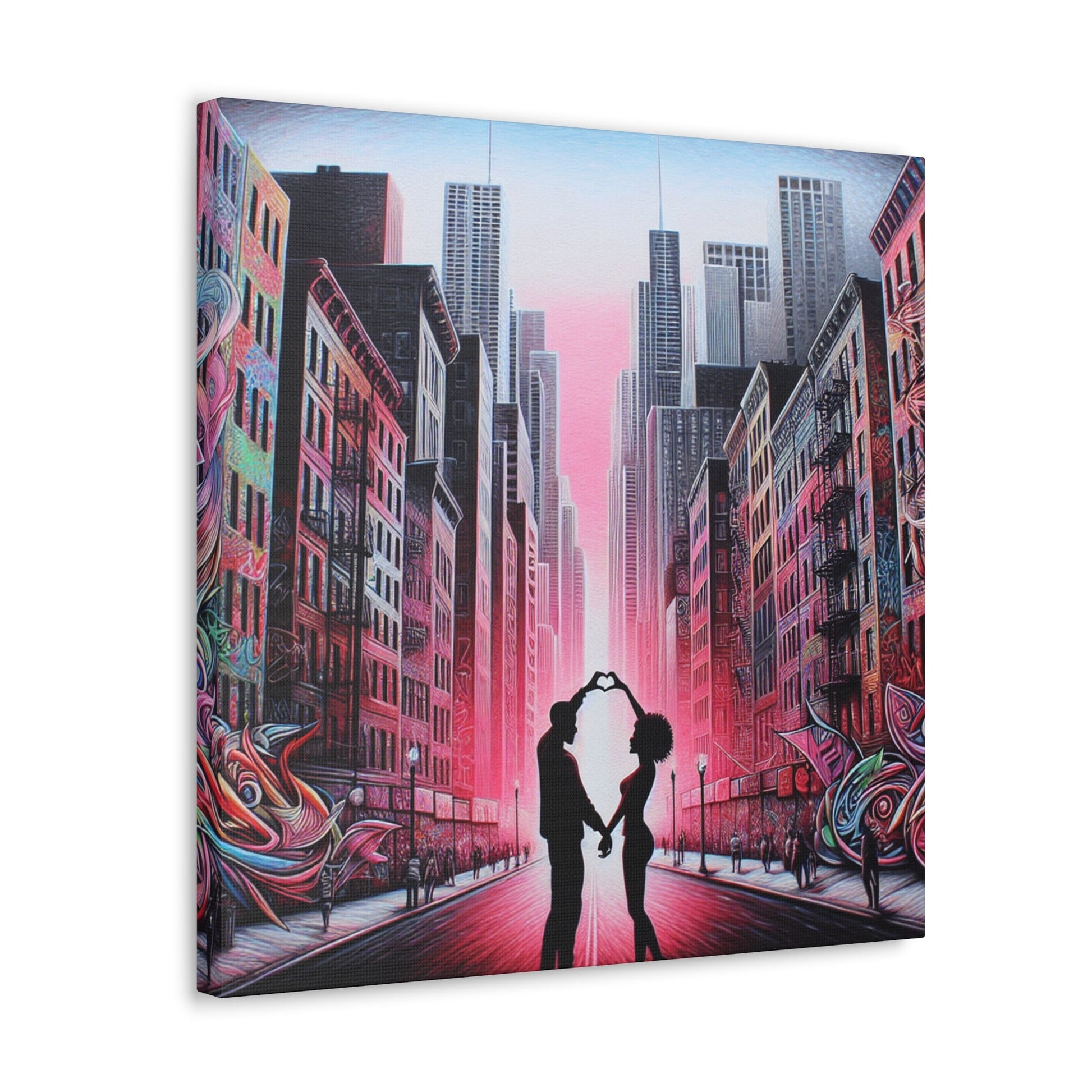 "City Love: Vibrant Urban Romance" - Canvas - Authentic4Us