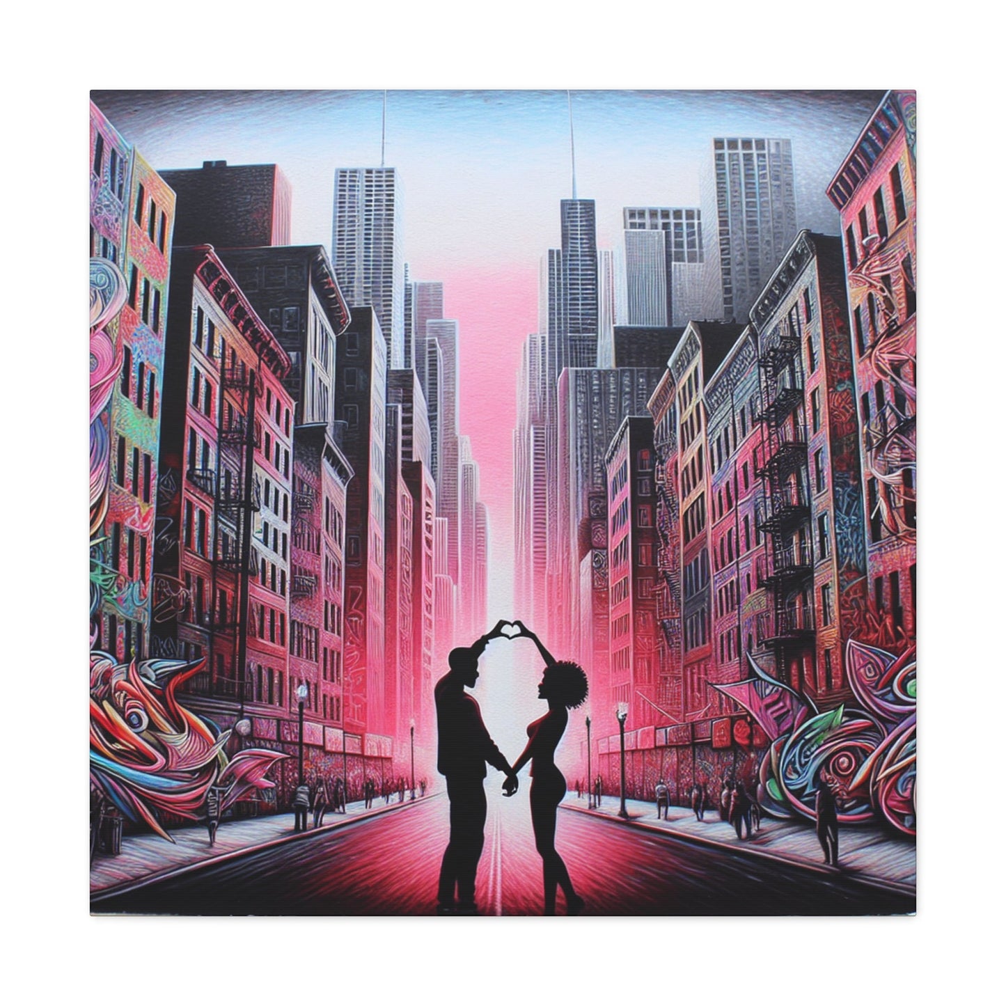 "City Love: Vibrant Urban Romance" - Canvas - Authentic4Us