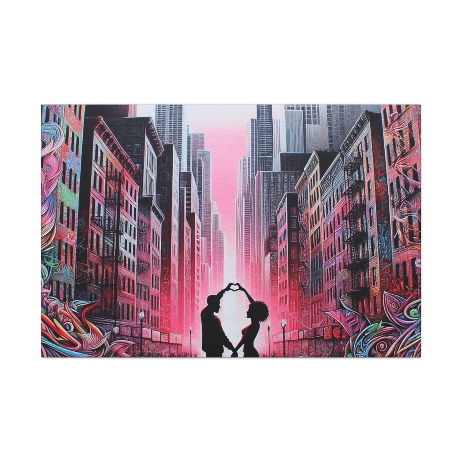 "City Love: Vibrant Urban Romance" - Canvas - Authentic4Us