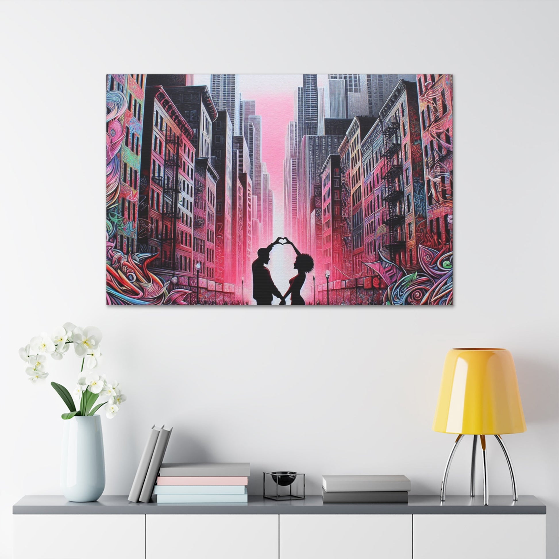 "City Love: Vibrant Urban Romance" - Canvas - Authentic4Us