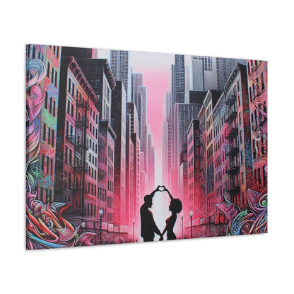 "City Love: Vibrant Urban Romance" - Canvas - Authentic4Us