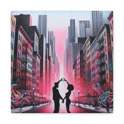 "City Love: Vibrant Urban Romance" - Canvas - Authentic4Us