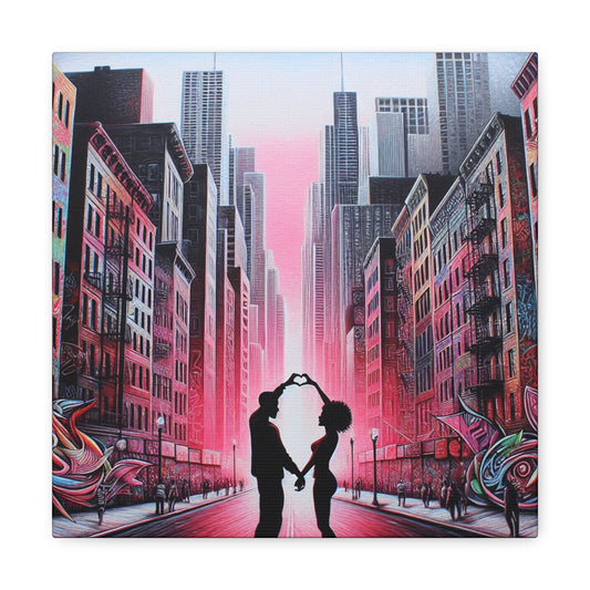 "City Love: Vibrant Urban Romance" - Canvas - Authentic4Us