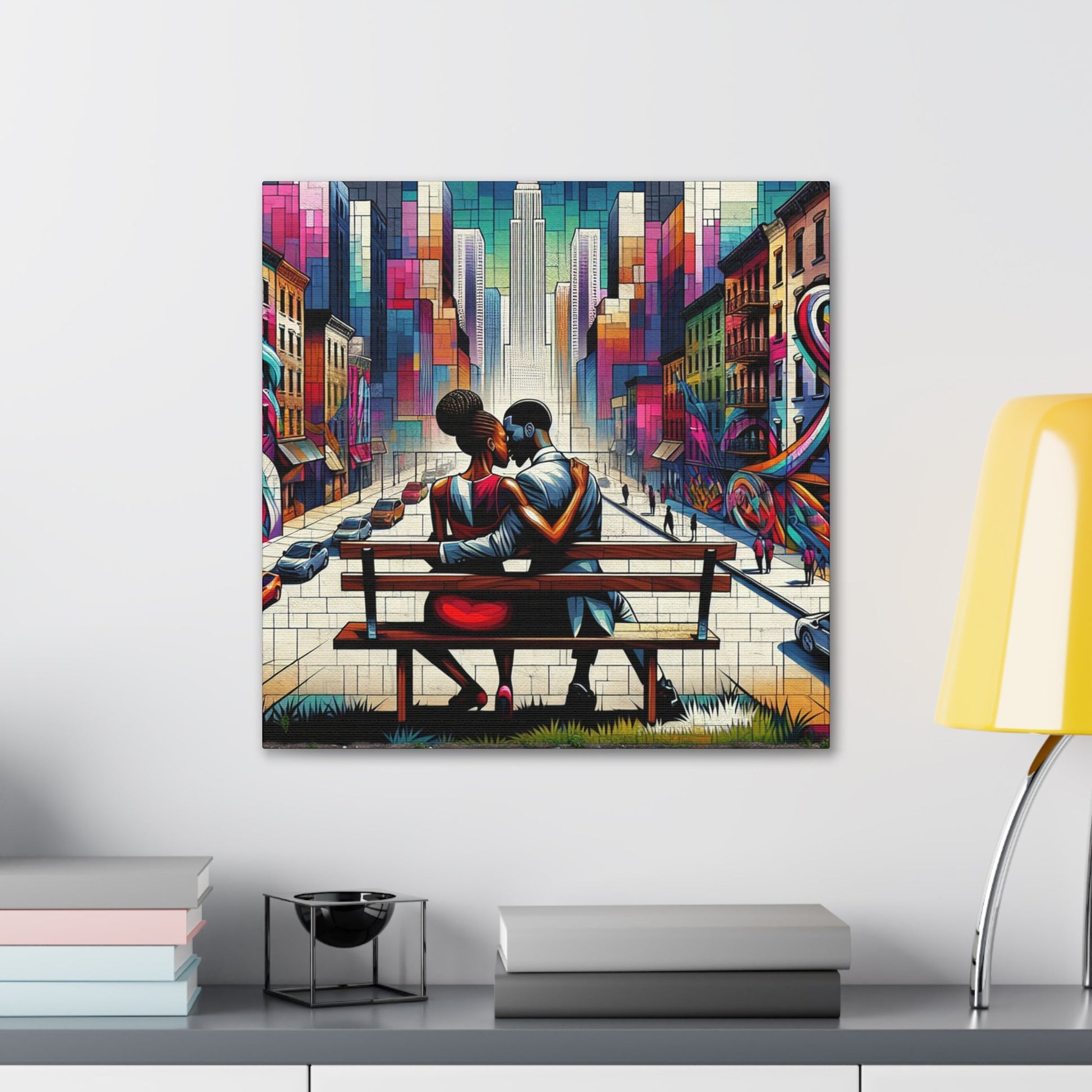 "City of Love: Vibrant Urban Tapestry" - Canvas - Authentic4Us