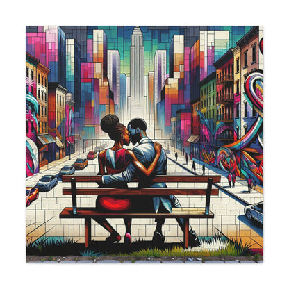 "City of Love: Vibrant Urban Tapestry" - Canvas - Authentic4Us