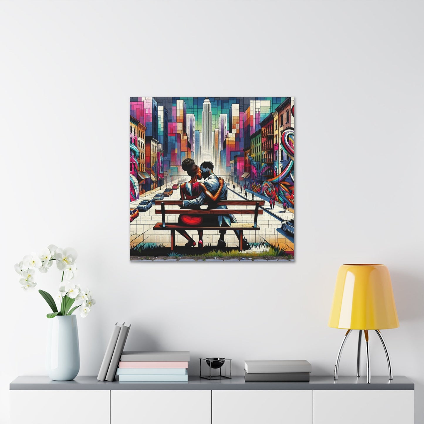 "City of Love: Vibrant Urban Tapestry" - Canvas - Authentic4Us