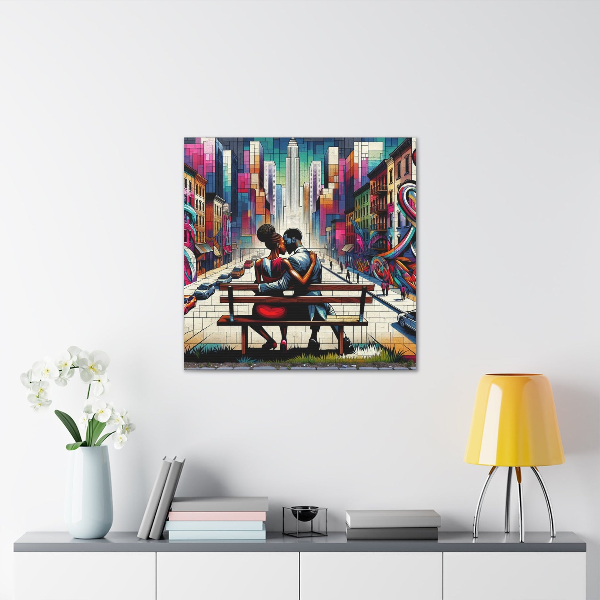 "City of Love: Vibrant Urban Tapestry" - Canvas - Authentic4Us