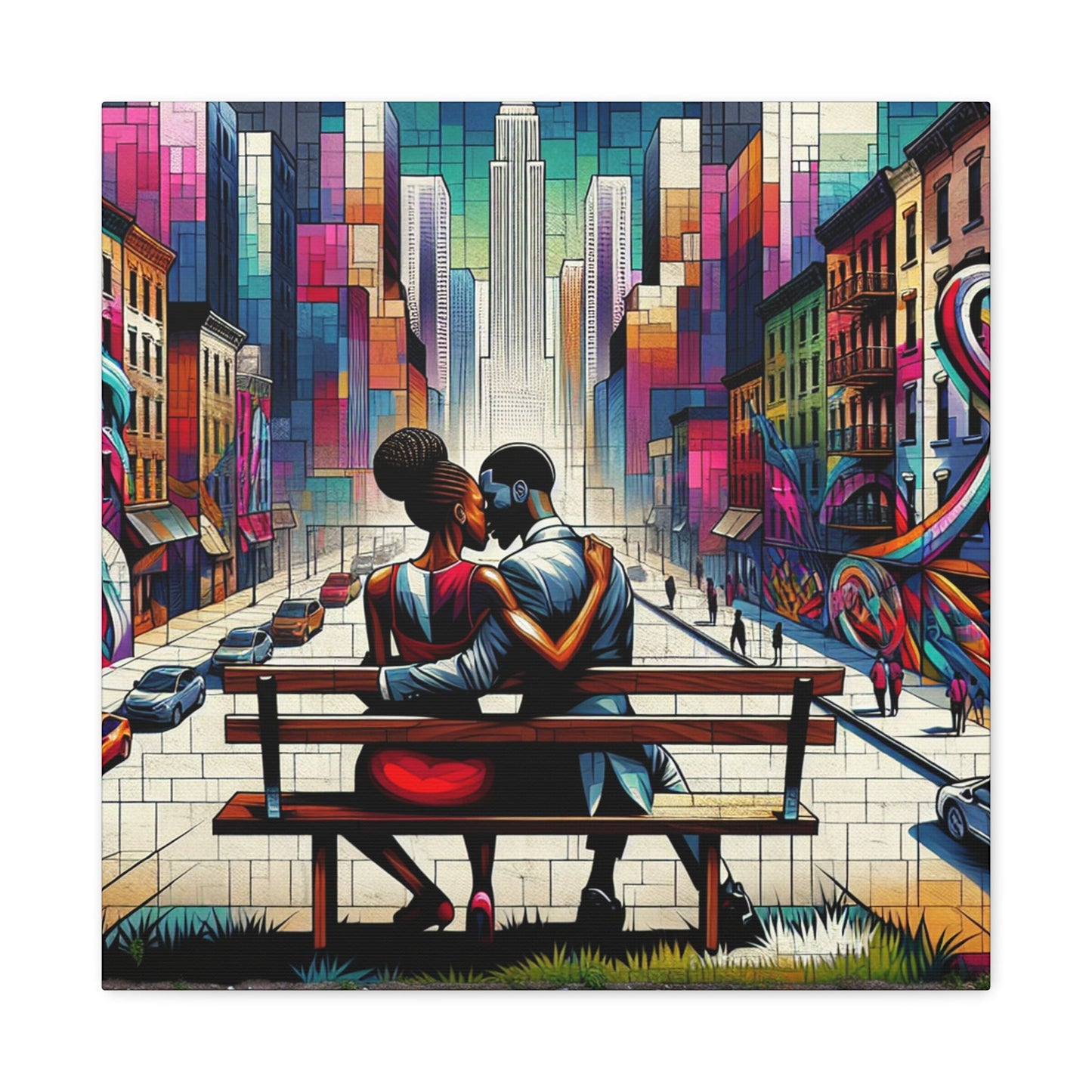 "City of Love: Vibrant Urban Tapestry" - Canvas - Authentic4Us