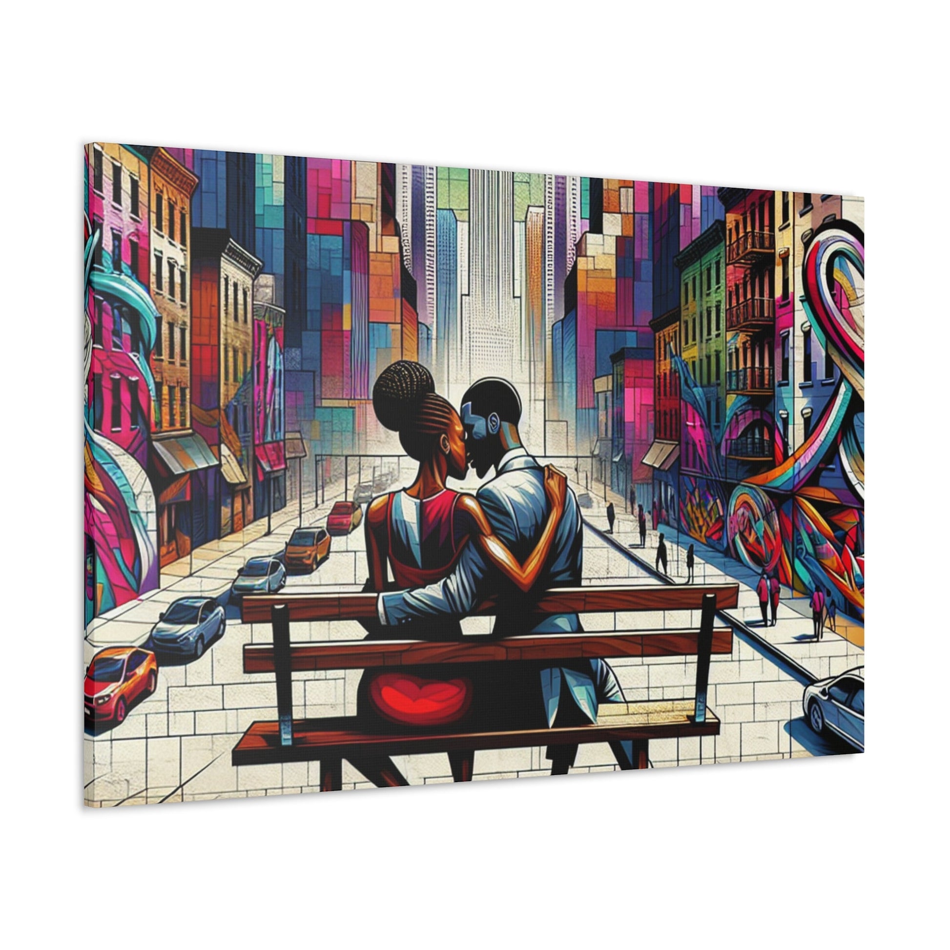 "City of Love: Vibrant Urban Tapestry" - Canvas - Authentic4Us