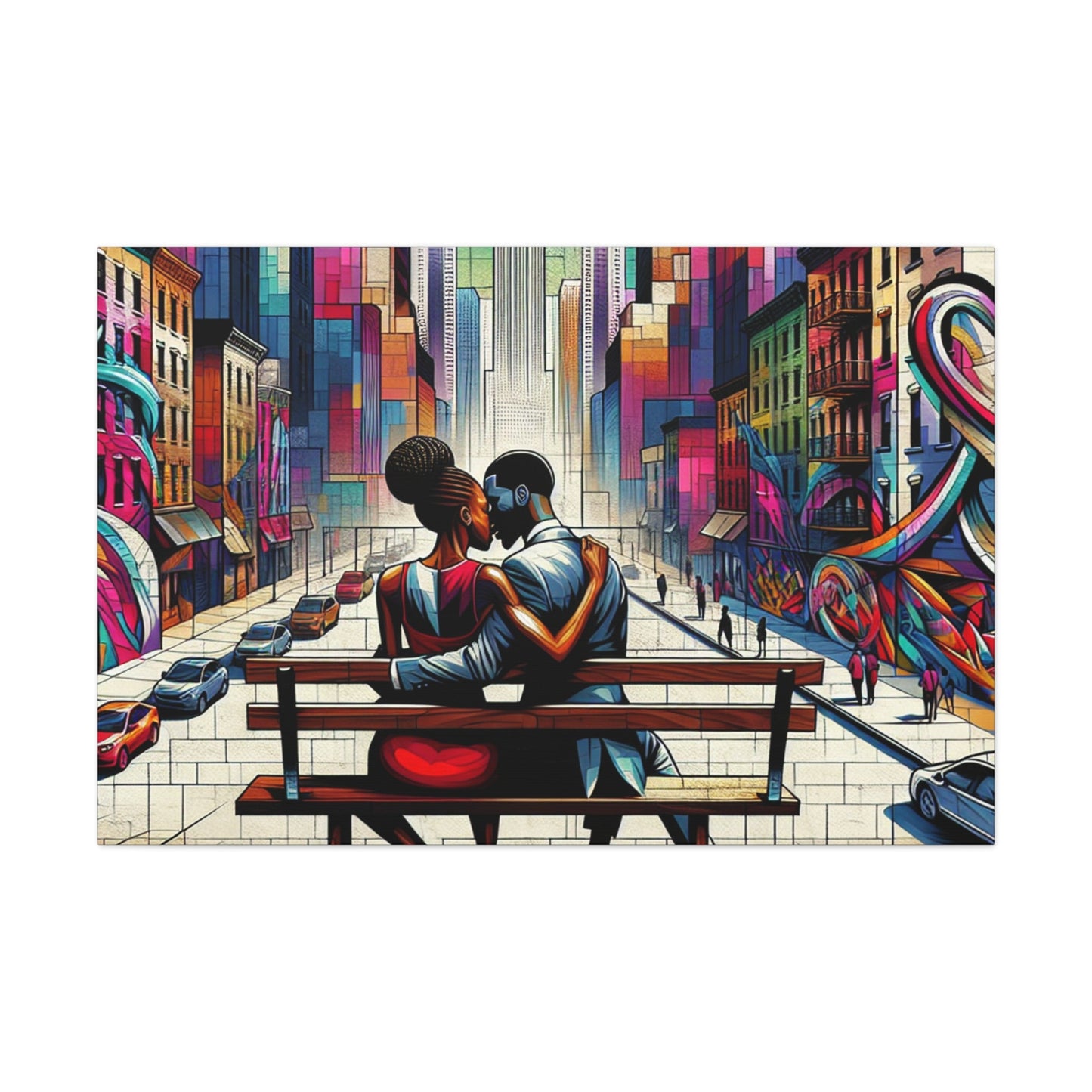 "City of Love: Vibrant Urban Tapestry" - Canvas - Authentic4Us