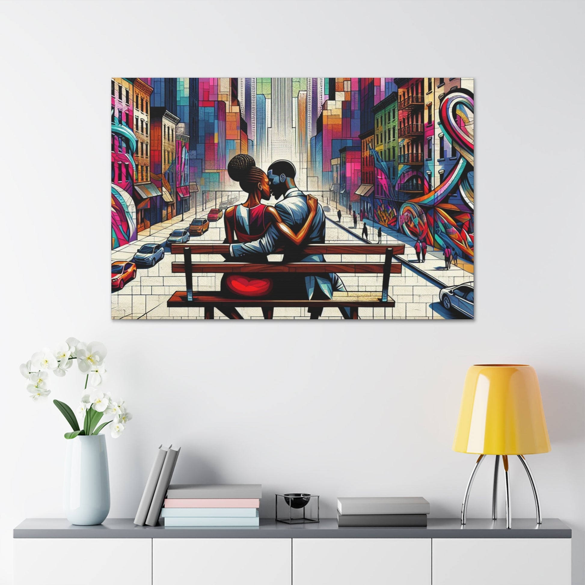 "City of Love: Vibrant Urban Tapestry" - Canvas - Authentic4Us