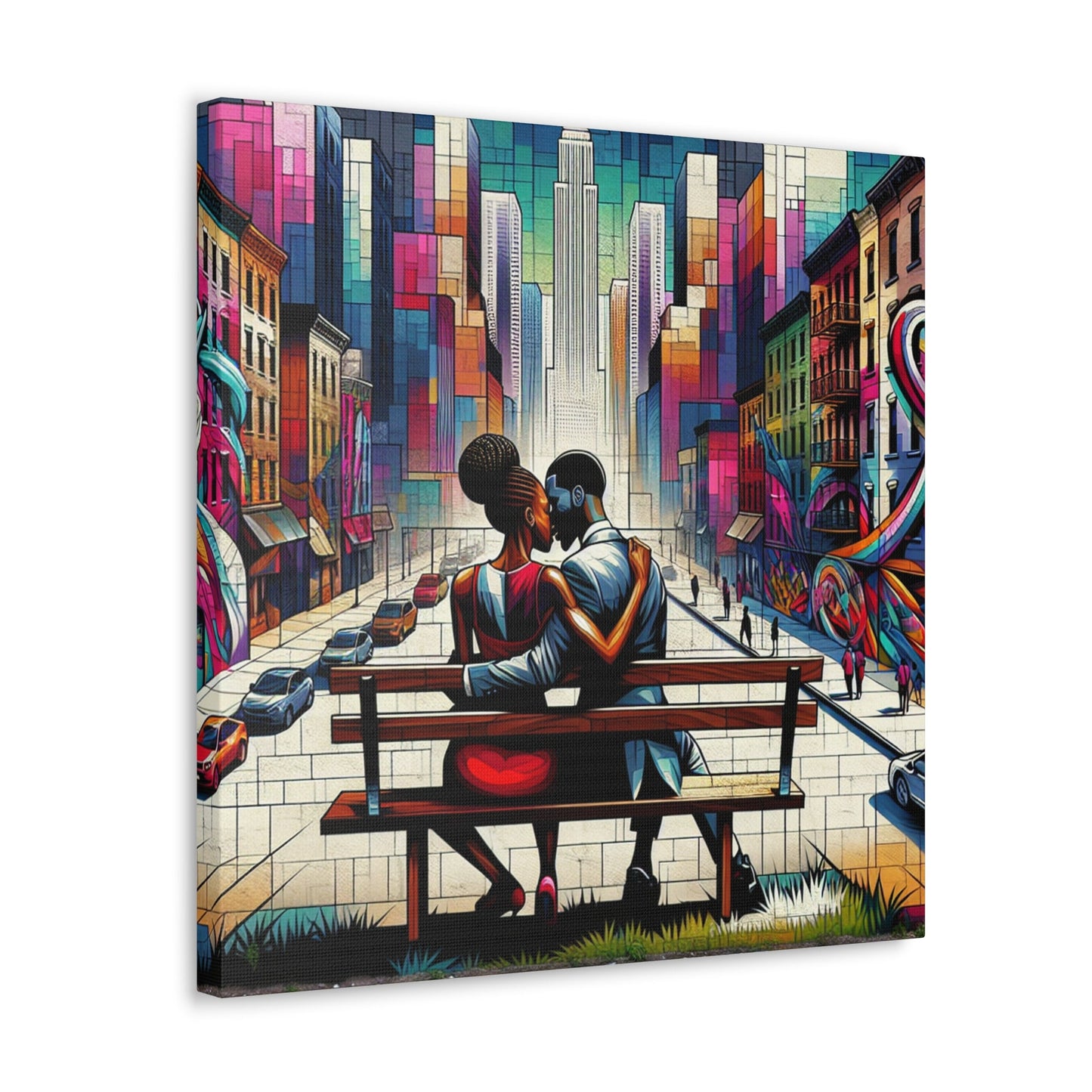 "City of Love: Vibrant Urban Tapestry" - Canvas - Authentic4Us