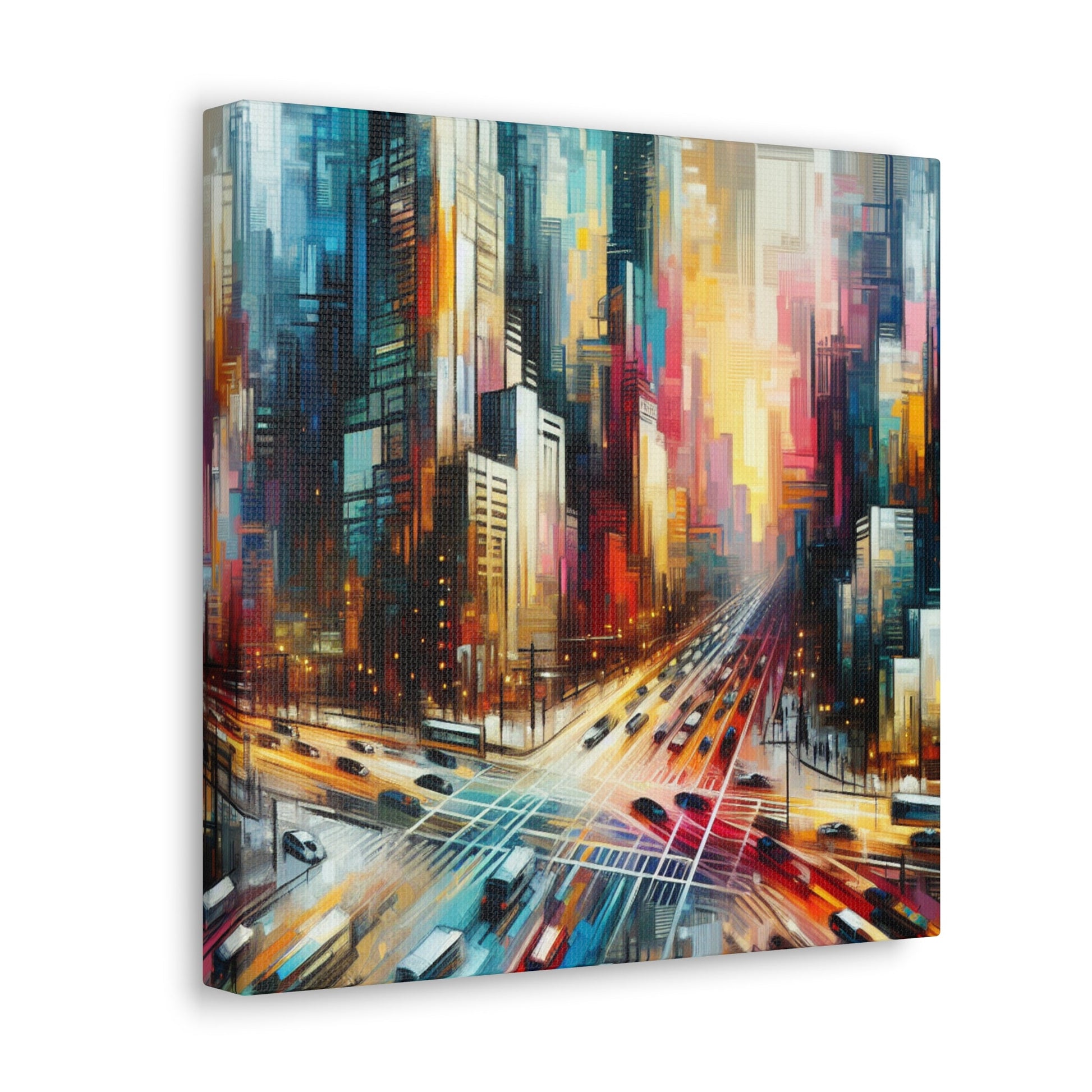 "Cityscape Symphony: Vibrant Abstract" - Canvas - Authentic4Us