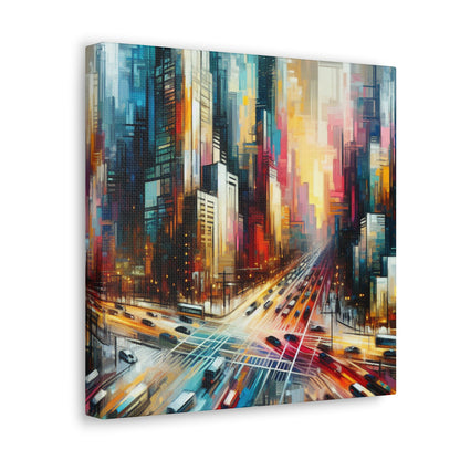 "Cityscape Symphony: Vibrant Abstract" - Canvas - Authentic4Us