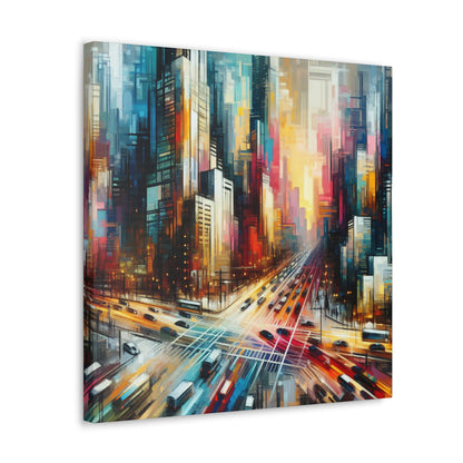 "Cityscape Symphony: Vibrant Abstract" - Canvas - Authentic4Us