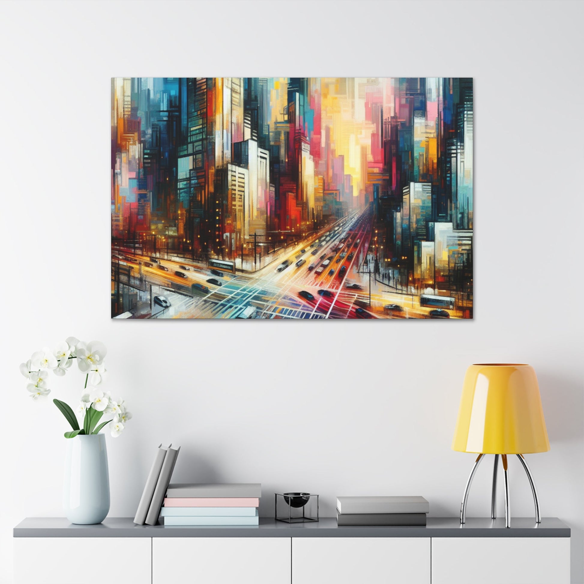 "Cityscape Symphony: Vibrant Abstract" - Canvas - Authentic4Us