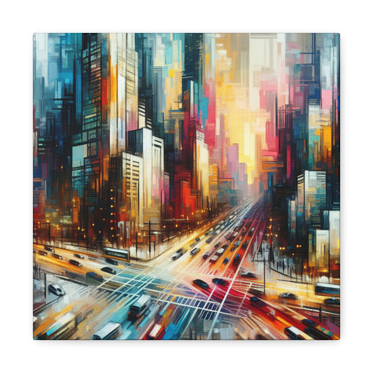 "Cityscape Symphony: Vibrant Abstract" - Canvas - Authentic4Us