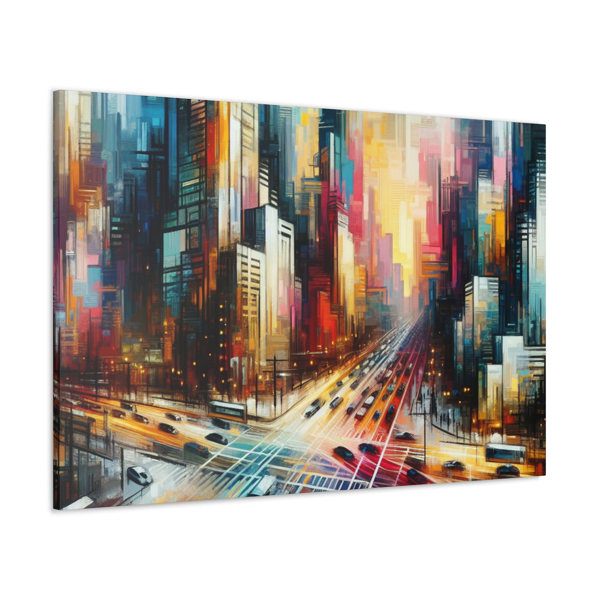 "Cityscape Symphony: Vibrant Abstract" - Canvas - Authentic4Us