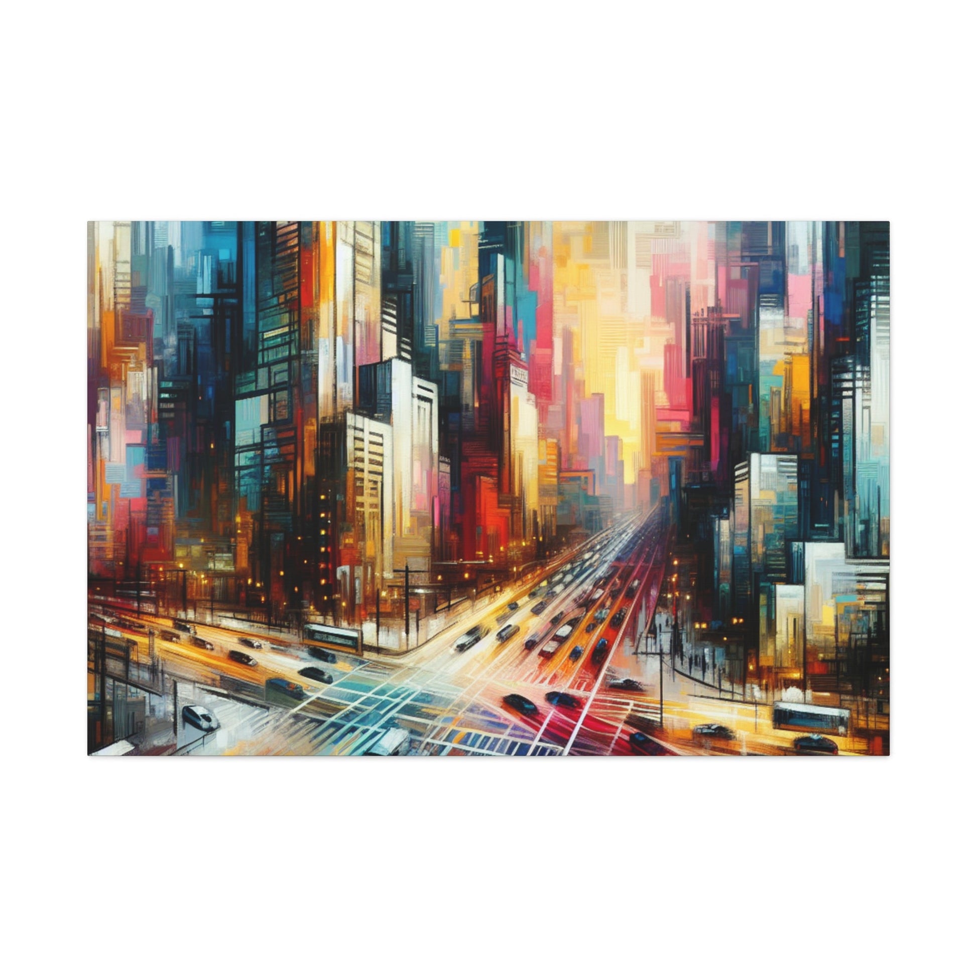 "Cityscape Symphony: Vibrant Abstract" - Canvas - Authentic4Us