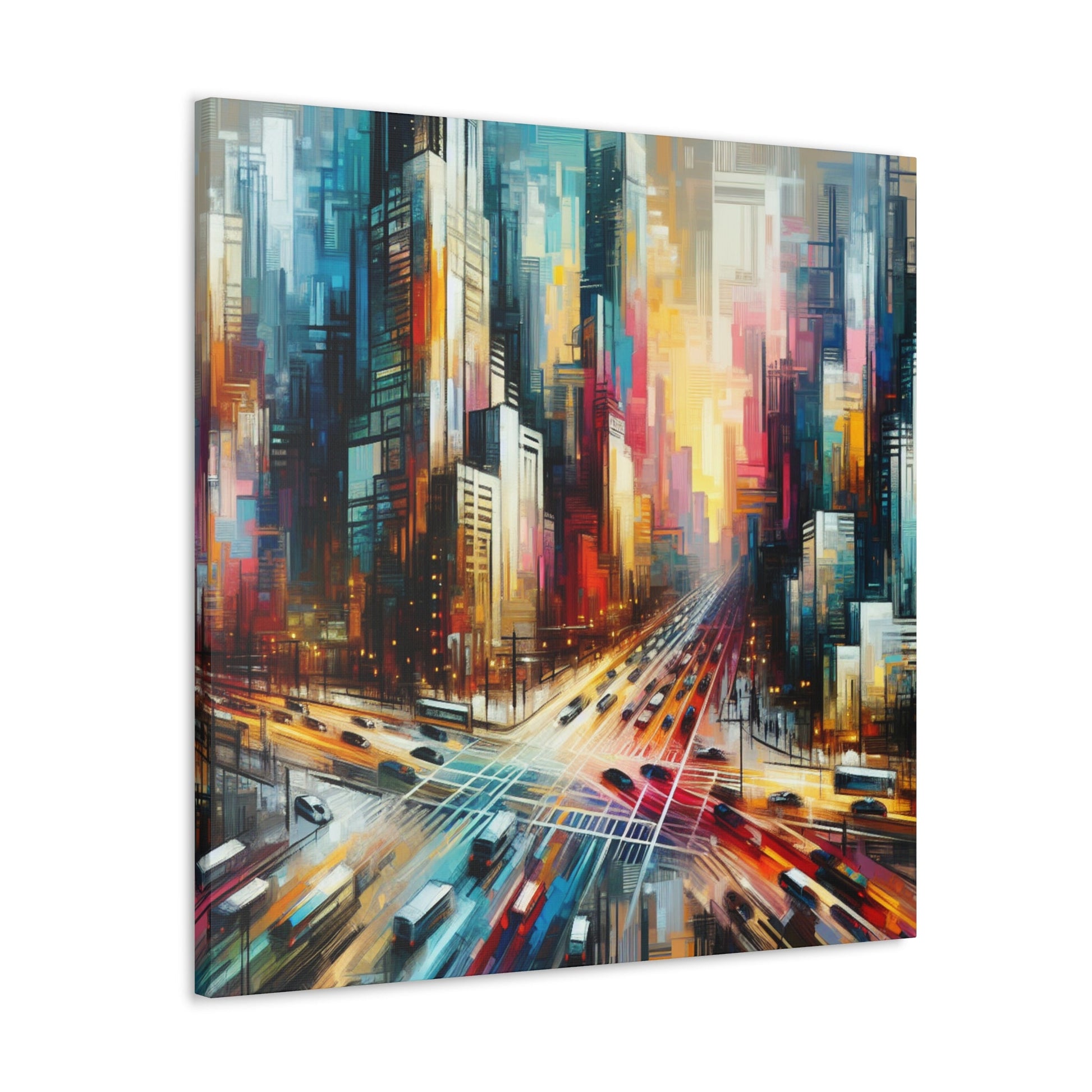 "Cityscape Symphony: Vibrant Abstract" - Canvas - Authentic4Us