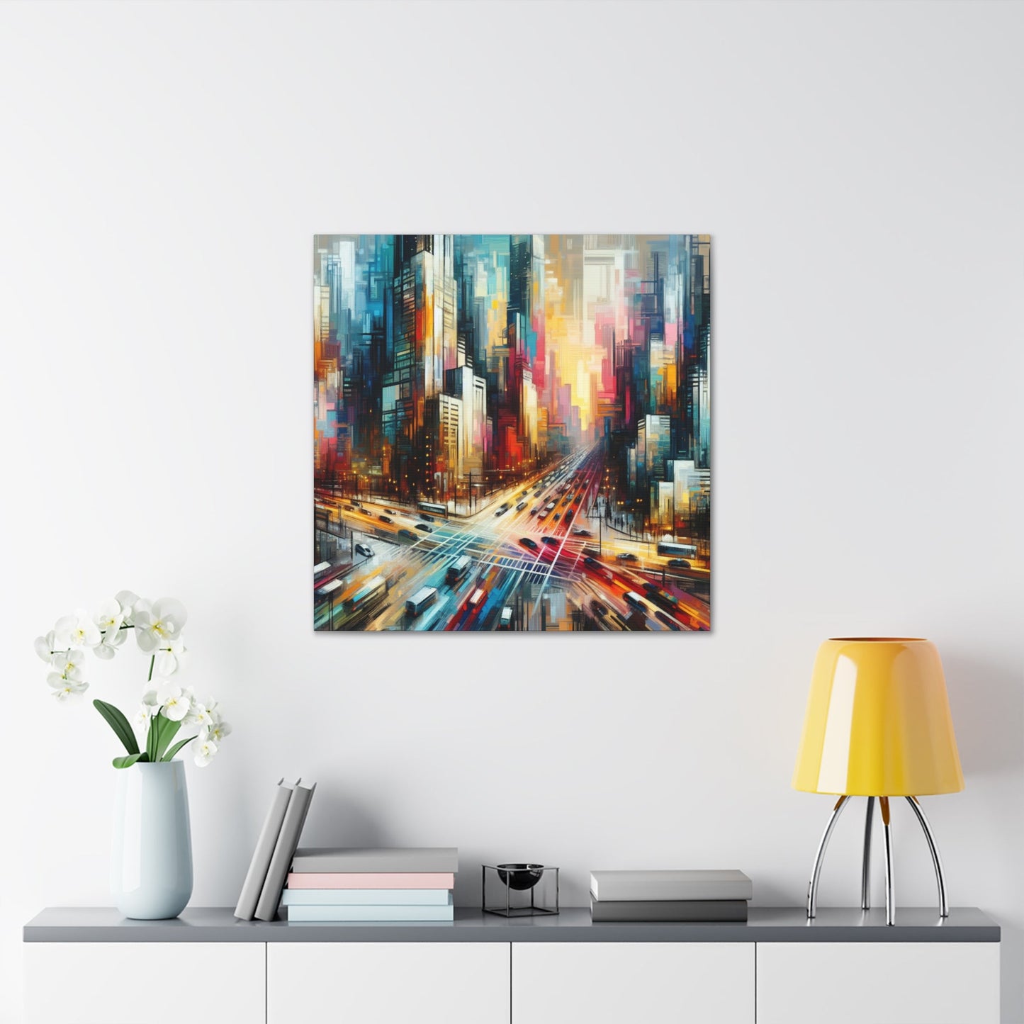 "Cityscape Symphony: Vibrant Abstract" - Canvas - Authentic4Us