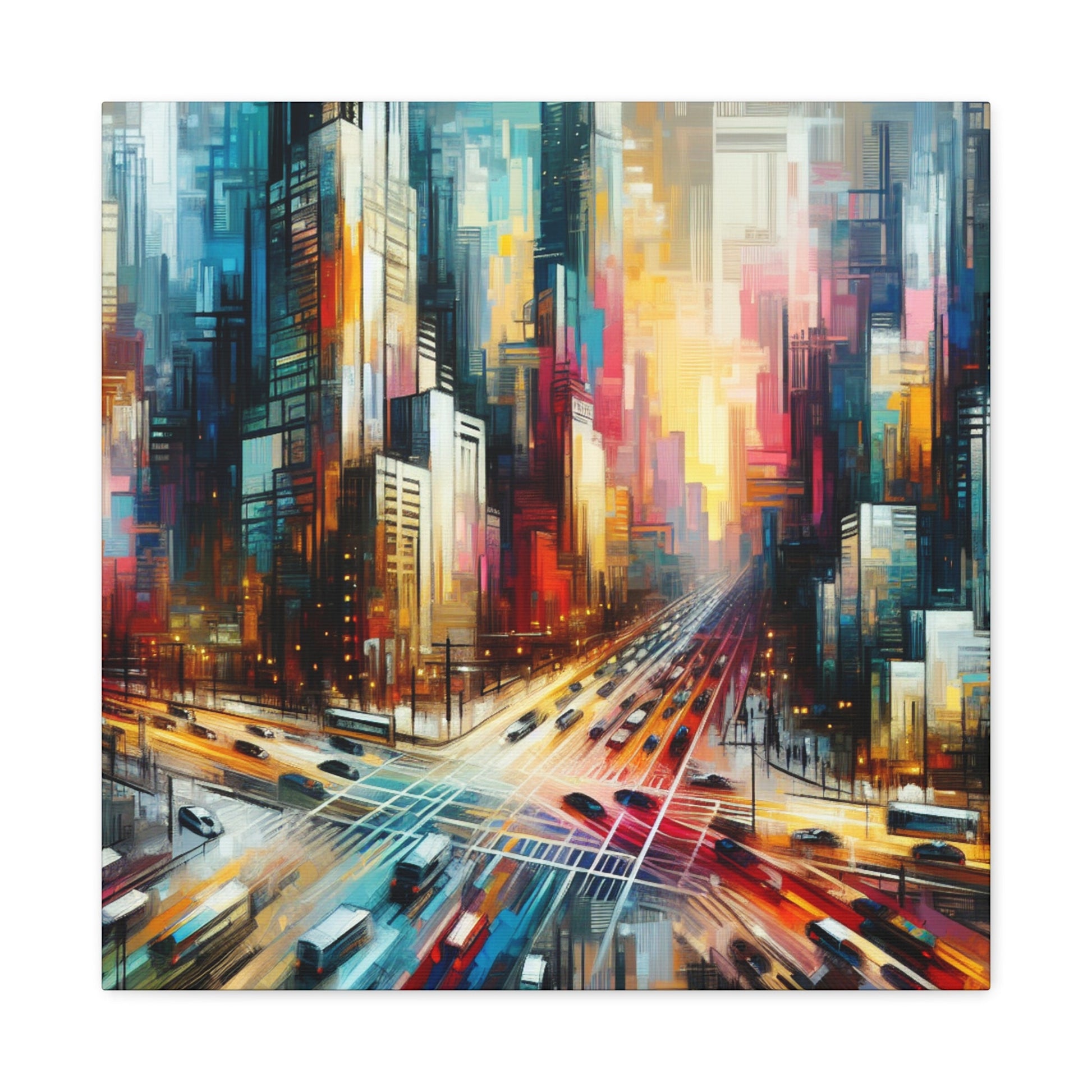 "Cityscape Symphony: Vibrant Abstract" - Canvas - Authentic4Us