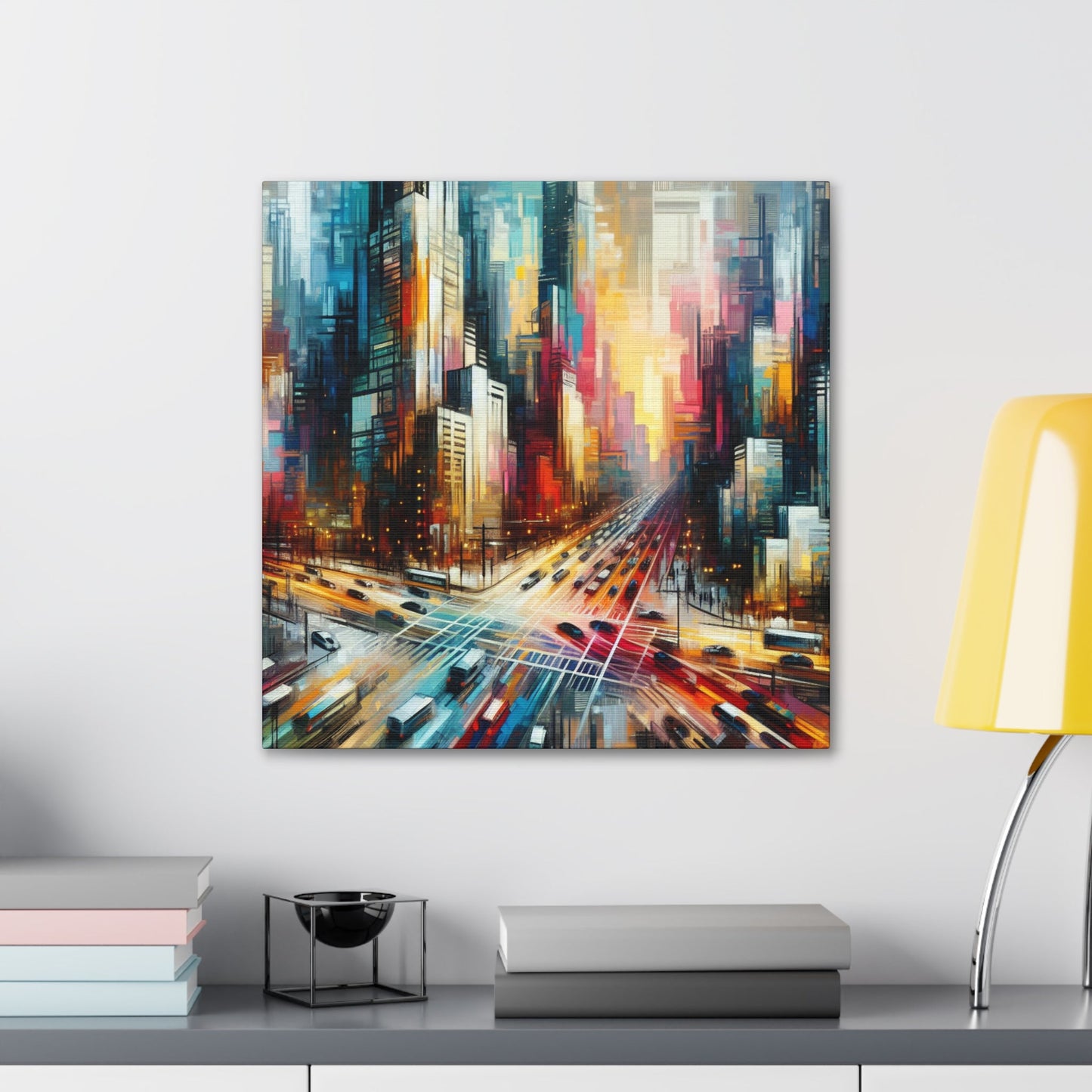 "Cityscape Symphony: Vibrant Abstract" - Canvas - Authentic4Us